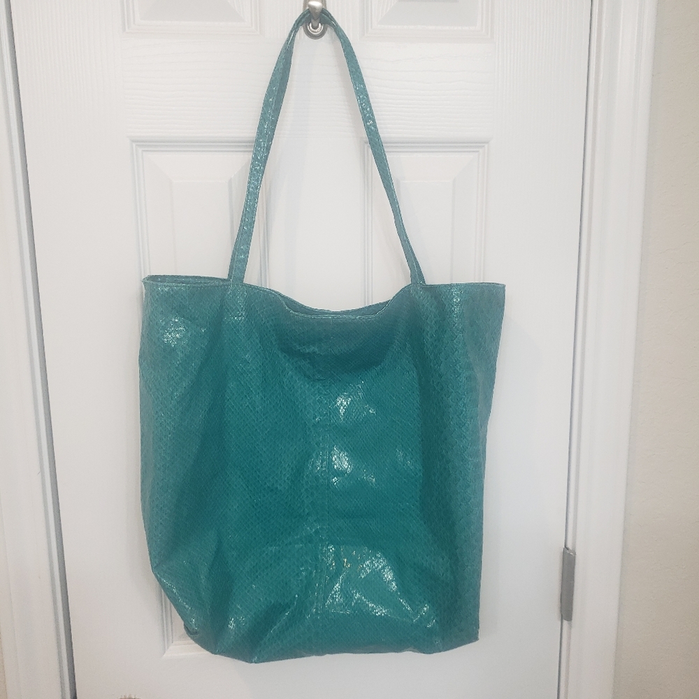 Saks Fifth Avenue Teal Tote